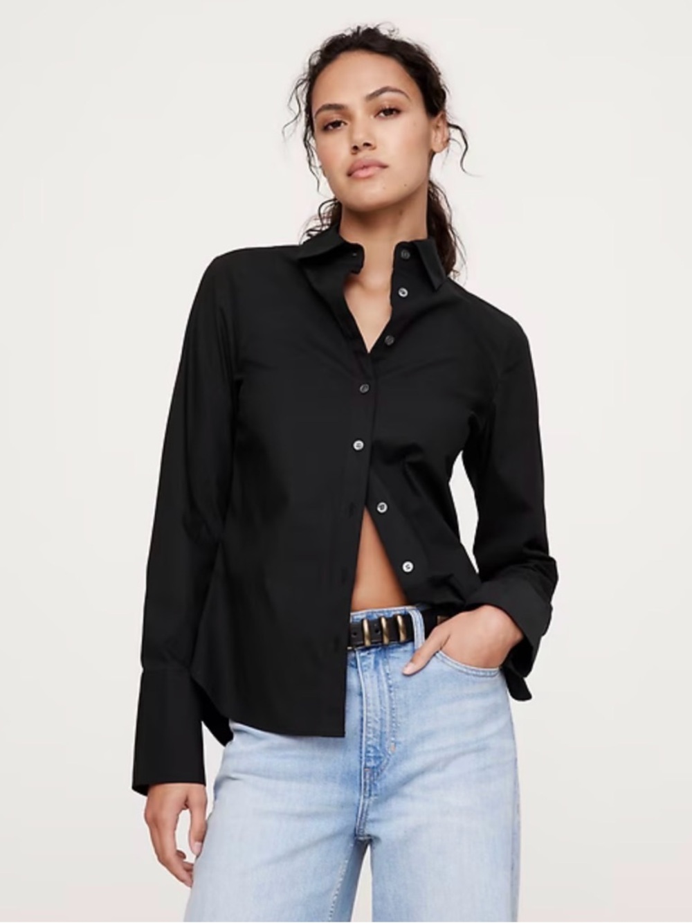 Banana Republic Black Women's Button-Down Shirt